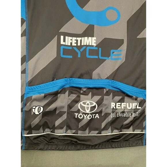 Pearl Izumi Cycling Jersey Men's Large Elite Series Gray Toyota Biking Full Zip - Picture 15 of 16